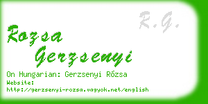 rozsa gerzsenyi business card